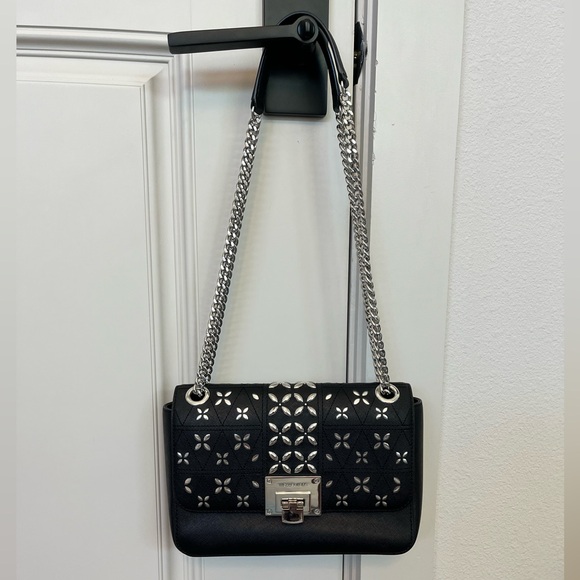 MICHAEL Michael Kors Handbags - Michael Kors Women's Tina Studded Shoulder Bag Black